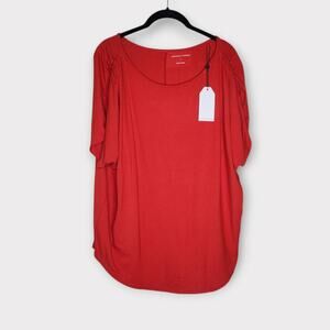 NEW Universal Standard Womens Ruched Shoulder Tunic Top Red 14-16 Casual